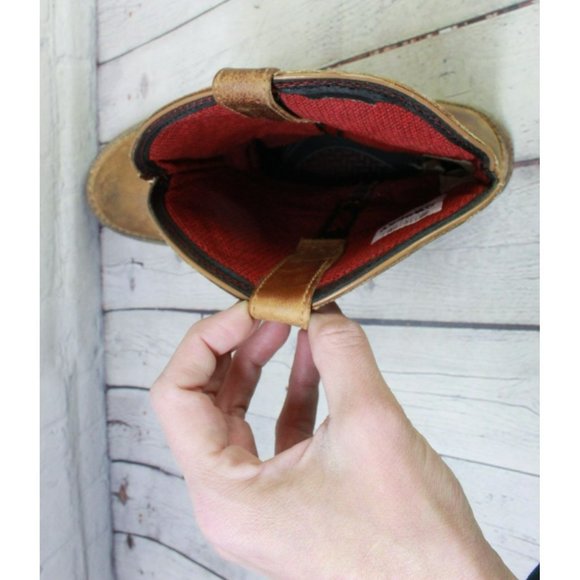 Rocky Brown Leather Pull On Mid Calf Western Cowboy Boots Size 12 M - Picture 7 of 10